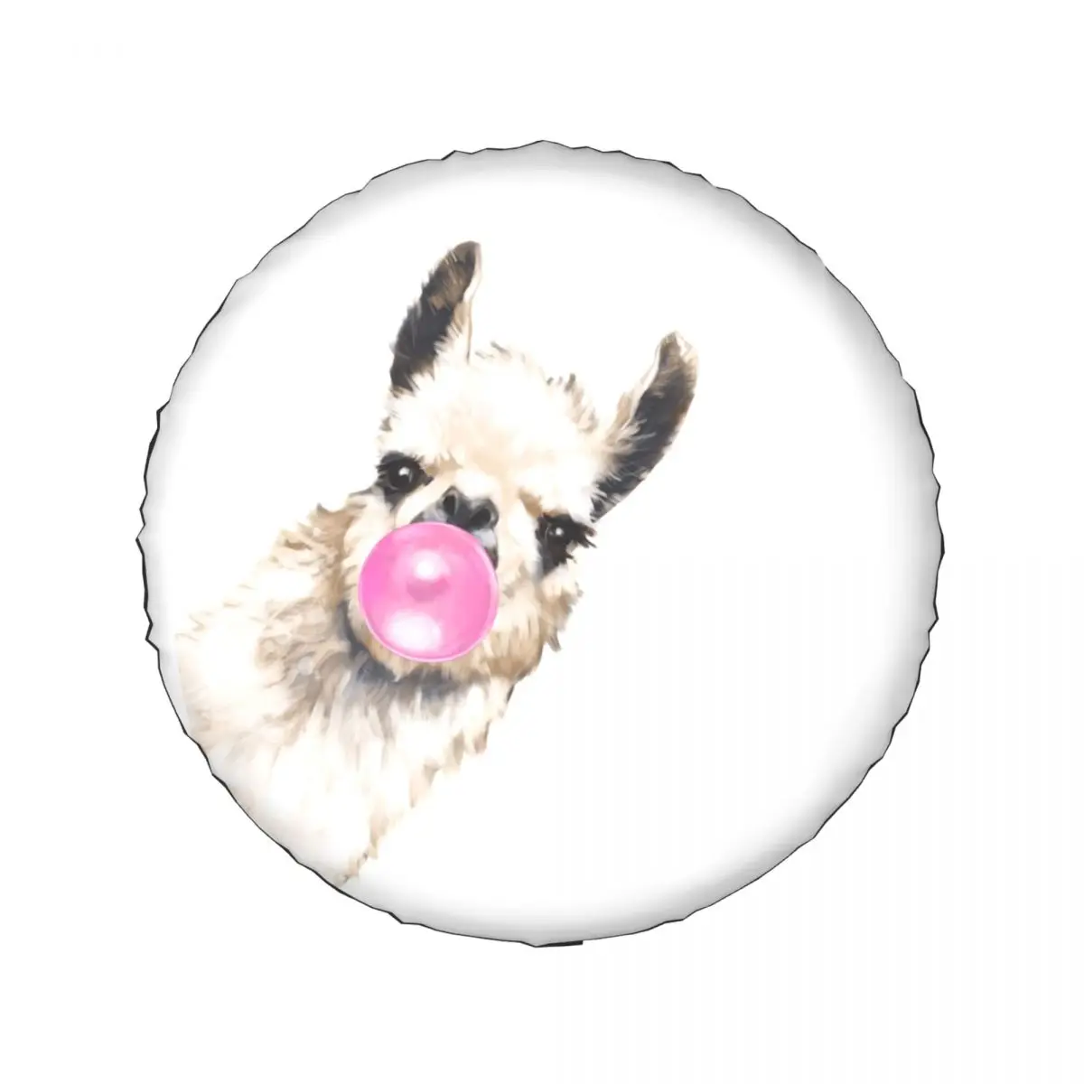 Sneaky Llama With Bubble Gum Spare Tire Cover for Toyota RAV4 Prado Alpaca Animal SUV Car Wheel Protectors 14