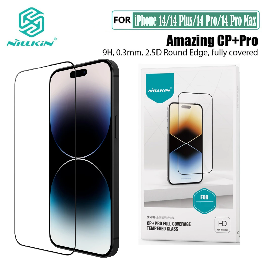 Nillkin For iPhone 14 Pro Max Tempered Glass CP+PRO Fully Coverage For iPhone14 Screen Protector Film For iPhone 14 Pro /14 Plus