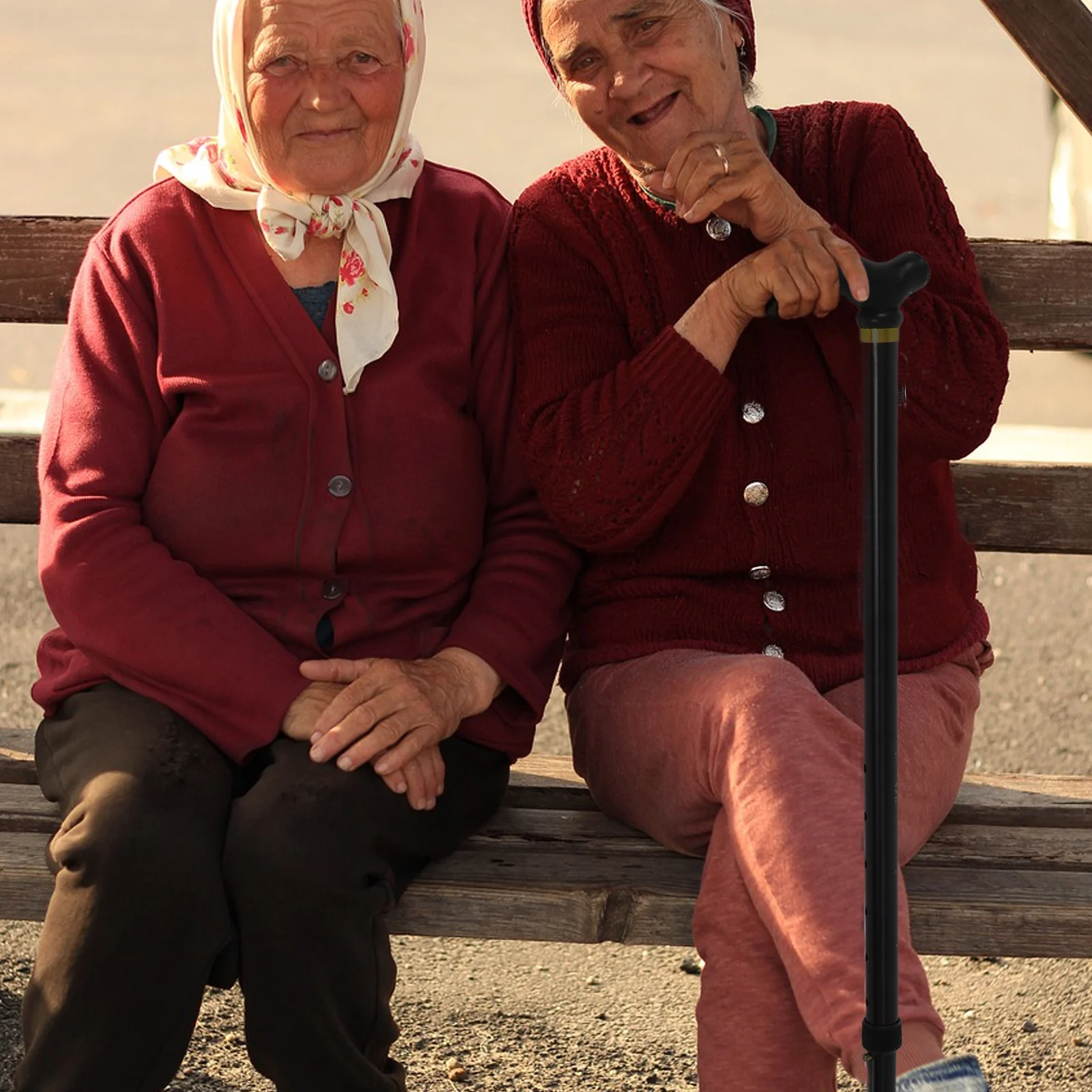 

Elderly Walking Aids Lightweight Telescopic Cane Aluminum Alloy Adjustable Height Crutches for Men Women Outdoor Mobility