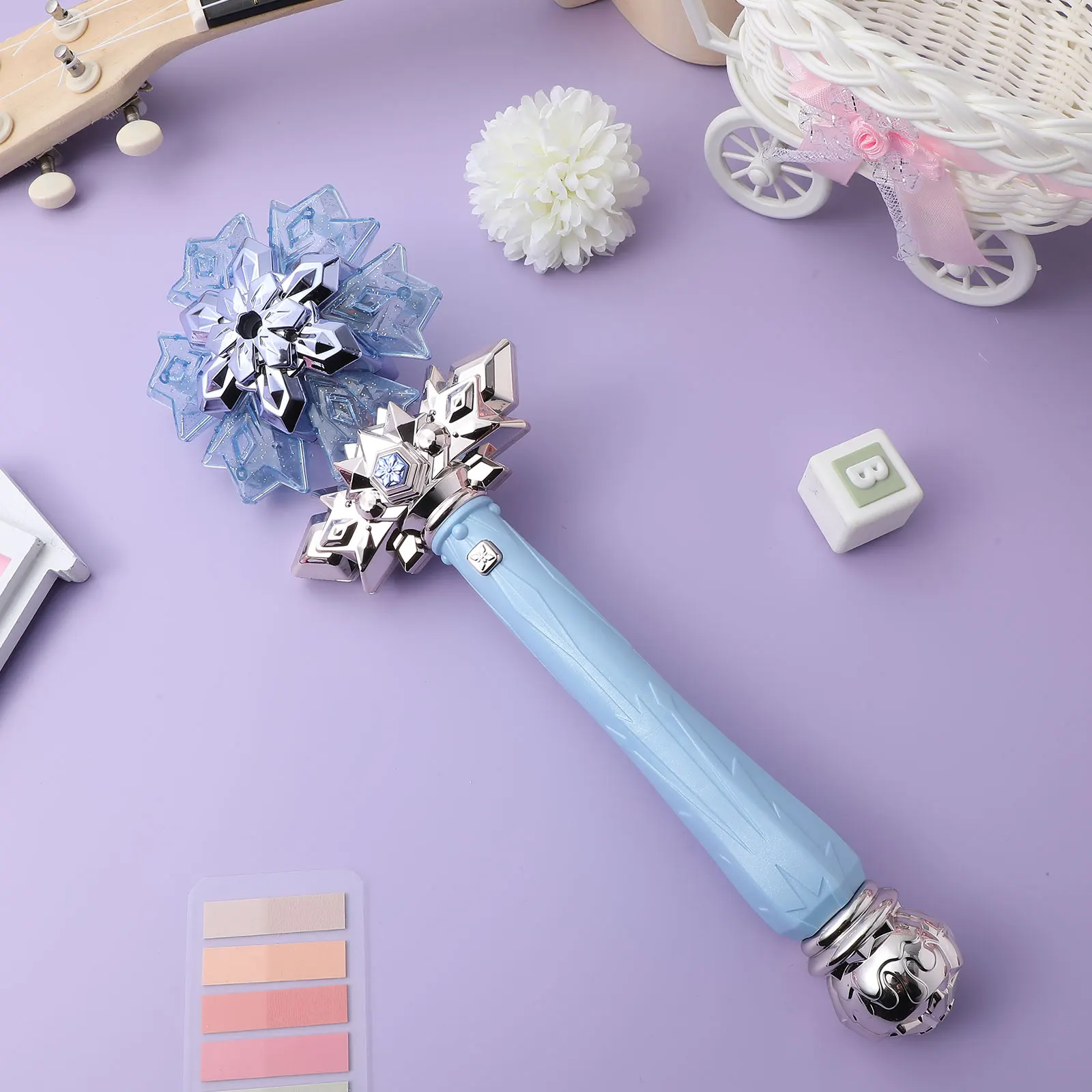 

Snowflake Wand For Kids Light-Up Fairy Dress-Up Prop Party With Music Spray Glowing Princess Mini Sensory Wands Toddler Girl
