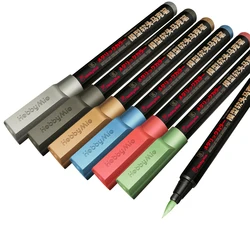 Hobby Mio M01-M13 Metallic Color Model Pen,Model Soft Tip Marker for Plastic Model Making DIY