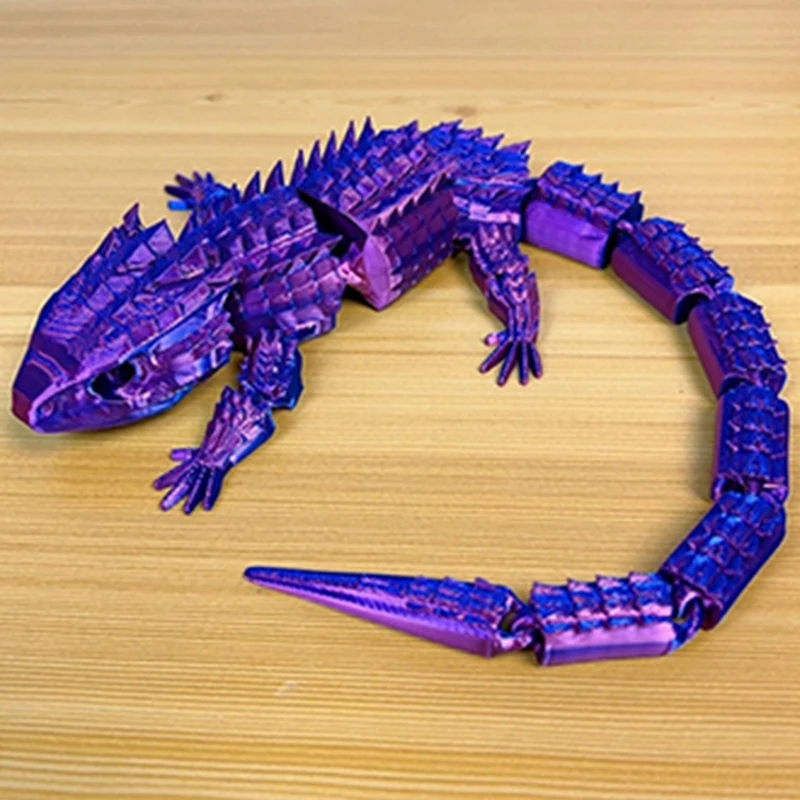 3D Printed Lizard Full Body Joints Movable Home Tabletop Ornaments Creative Crawling Pet Hand Puppet Free Shape Movable Toys