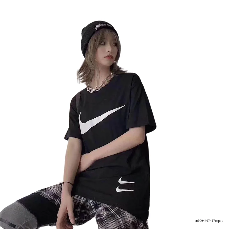 

Nike T70881 Cotton Printed Round Neck Short Sleeve T-shirt Original Ice Porcelain Cotton Black Color M-5XL