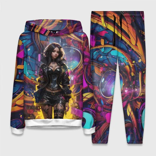 New Anime Samurai Katana Girl Graphic Hoodies Pants Sets 3D Print Hooded Sweatshirt 2pcs Suit Casual Men Women Tracksuit Outfits