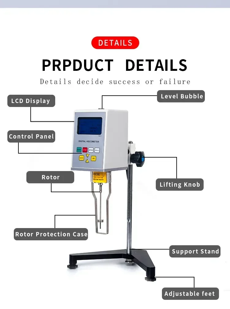 

2025 hot sale NDJ8S Viscosity Measurement Meter Viscosimetre Digital Viscosimetro Brookfield Rotational Viscometer