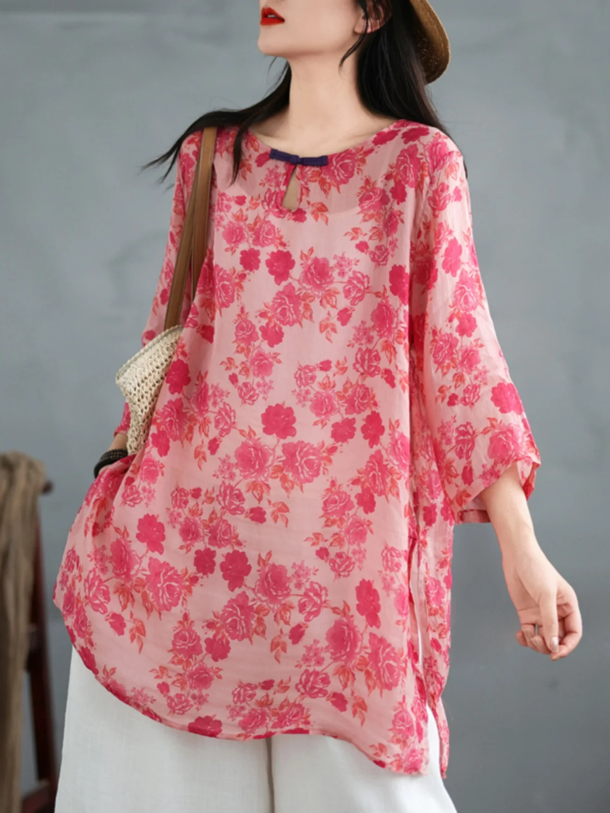 

Легкие свободные женские рубашки-платья из хлопка и льна с принтом, летние, повседневные, универсальные, удобные, с круглым вырезом и коротким рукавом