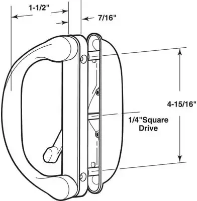 Sliding Patio Door Handle Set for Milgard, White