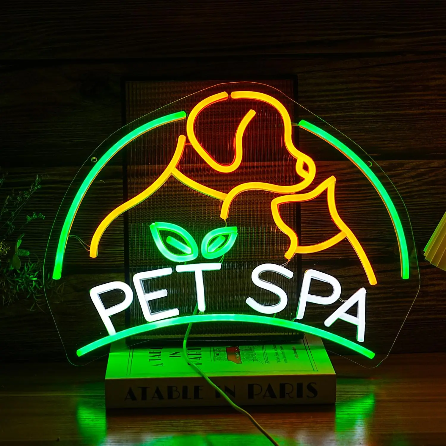 

Pet SPA Neon Sign – Dimmable USB LED Neon Light for Wall Decor, Dog & Cat Animal Art for Pet Shop, Beauty Salon, Grooming, Home