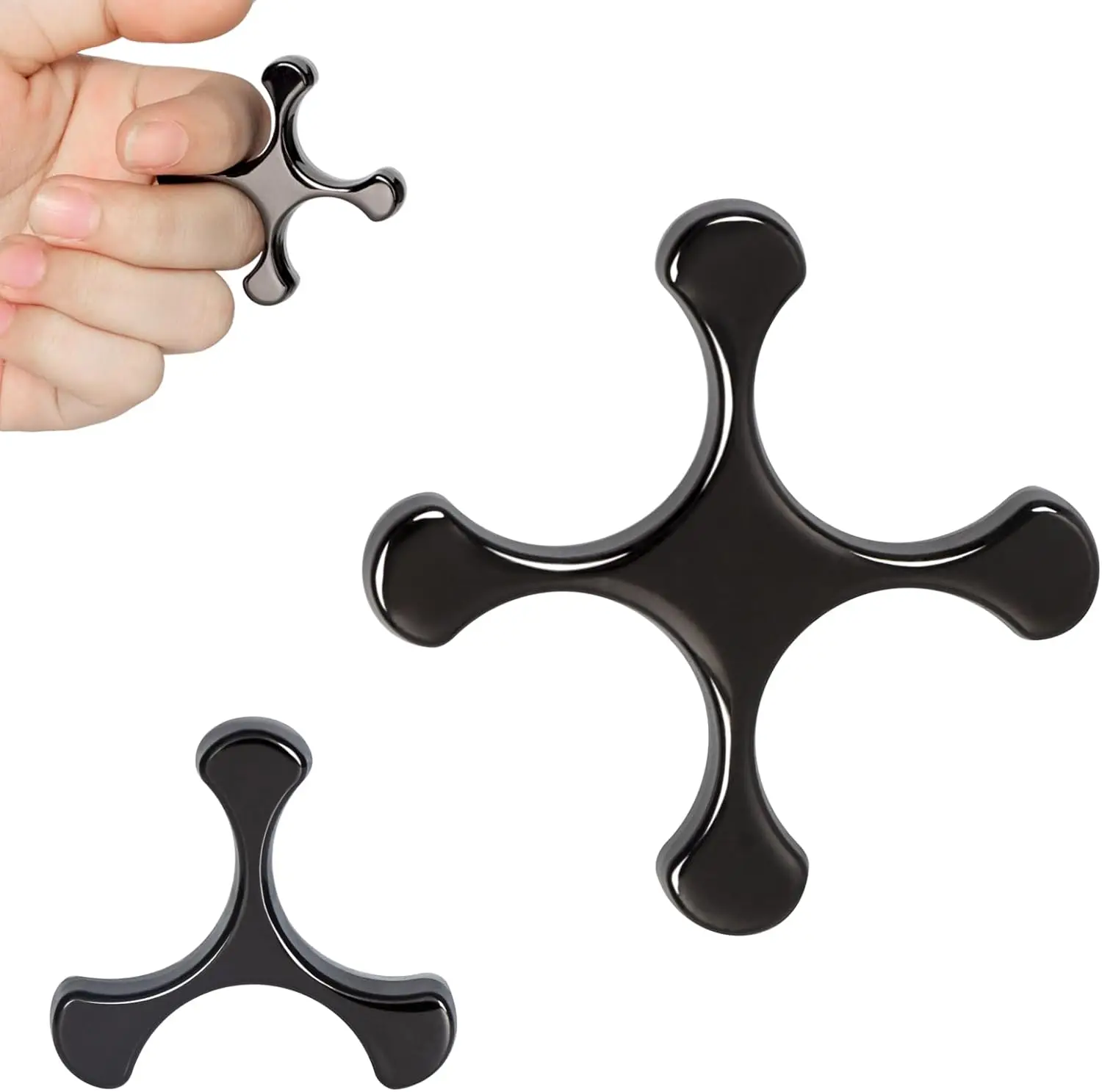 

Металлический фиджет-флиппер (2 шт.) - Тихие антистресс-игрушки для взрослых, премиальный гаджет-стимулятор, подарок (черный никель)