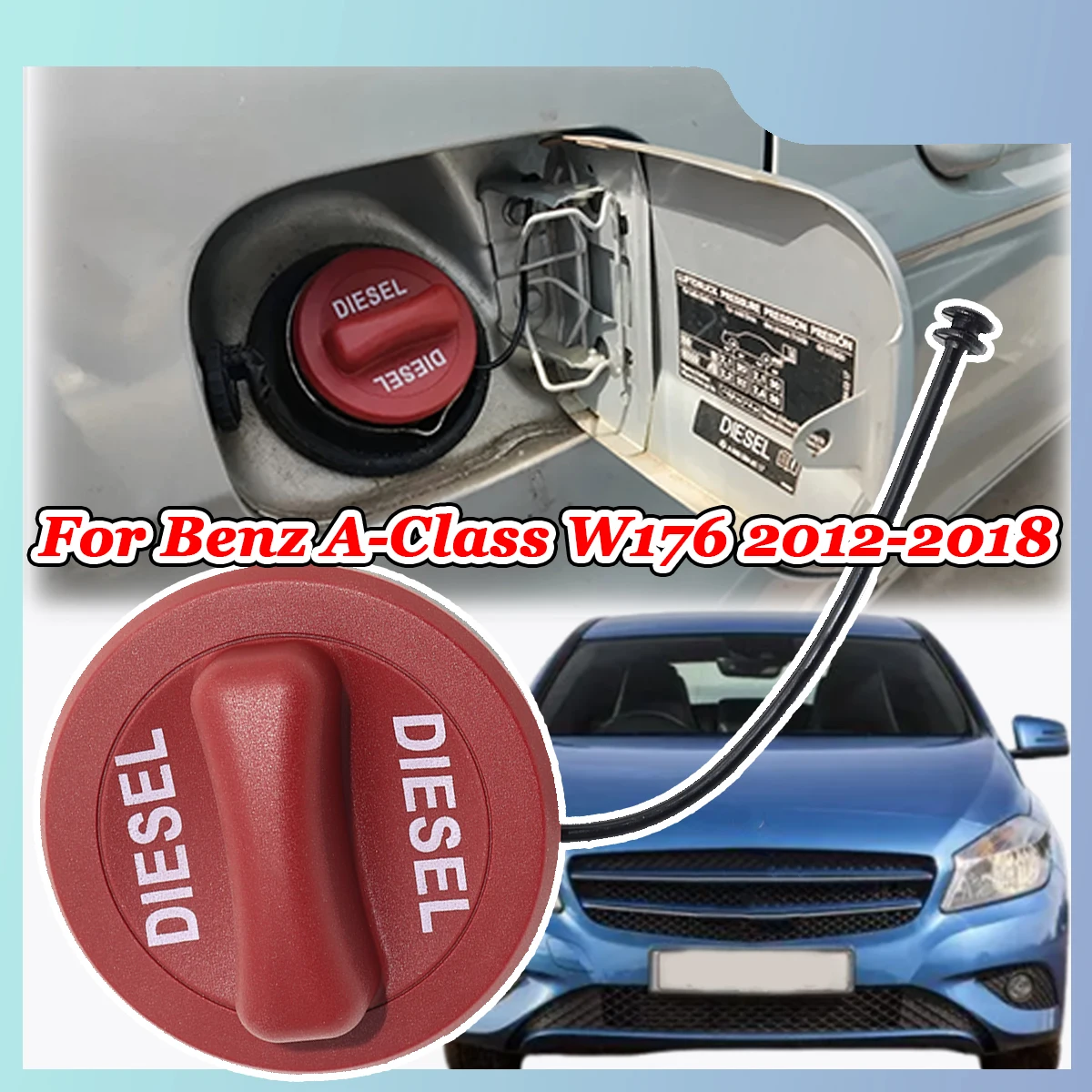 1pc A2224700105 A2224700305 Automotive Diesel Fuel Tank Filler Cap Cover For Mercedes Benz A-Class W176 2012 2013 2014 2015-2018