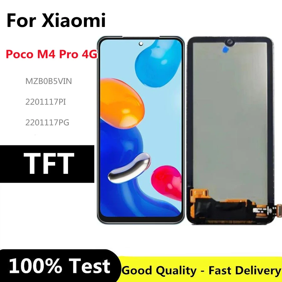 

6.43" TFT For Xiaomi Poco M4 Pro 4G LCD Display Touch Screen Digitizer Assembly MZB0B5VIN, 2201117PI,2201117PG Display