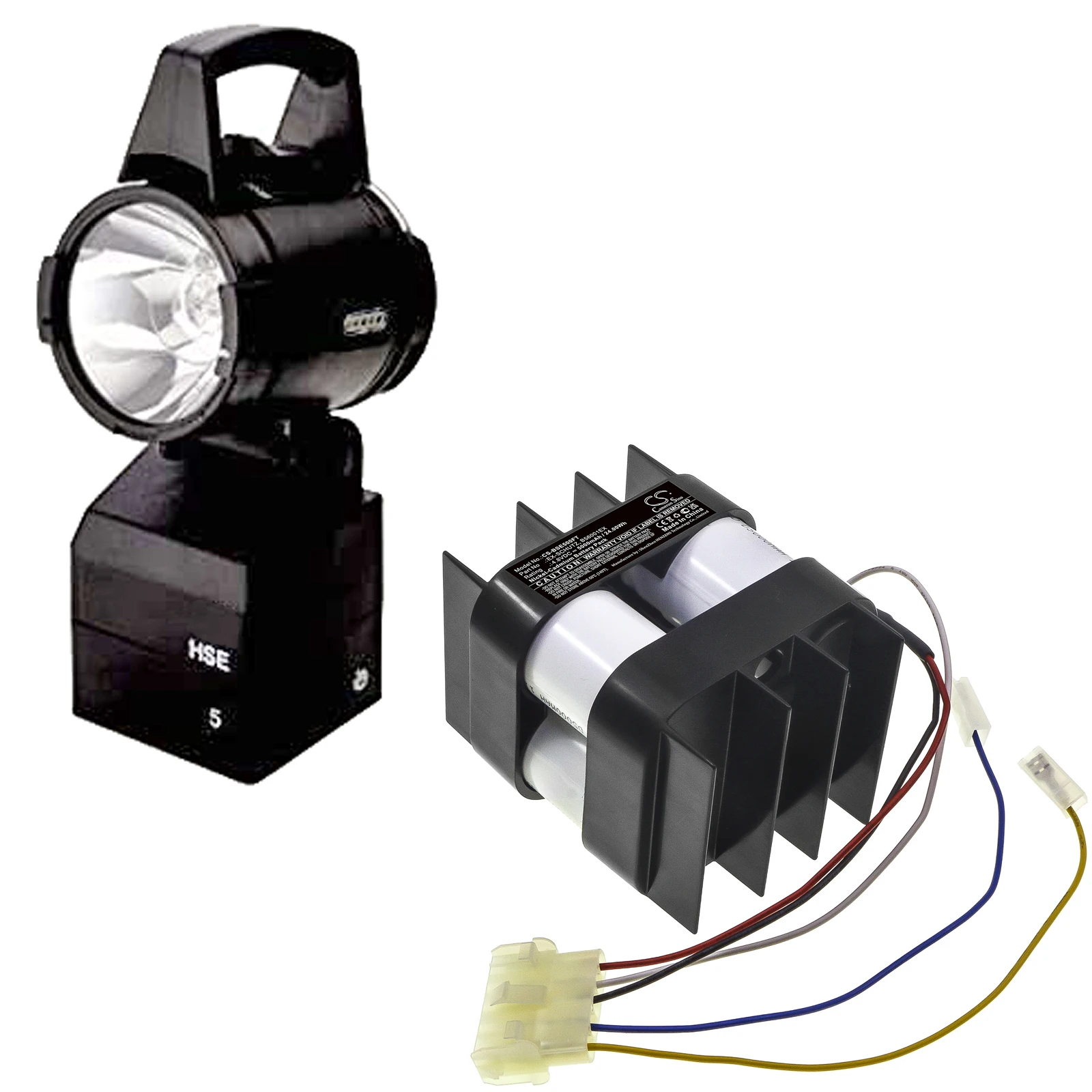 Replacement 4.8V 5000mAh Flashlight Battery for Ceag HSE5 HSE5ex SEB8DIN SEB8LDIN, For Bosch Eisemann HSE 5 HSE5