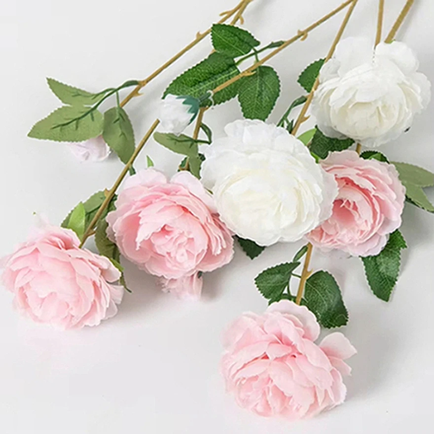 

10Pcs Long Stem Artificial Rose Bouquet Home Decor Indoor Fake Flower Diy Photo Prop Wedding Holiday Supply Living Room Ornament