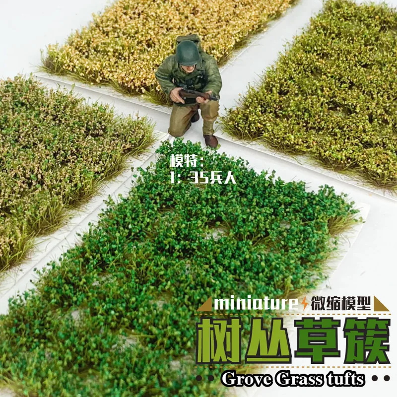 1/35-72 Miniature Scale Simulation  Tuft Miniature Static Grass Model  Military Scenery Railway Layout DIY Diorama