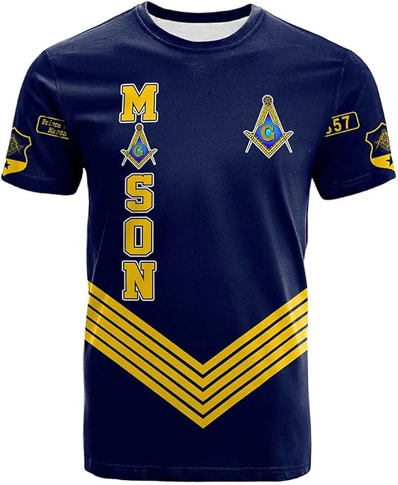 Masonic 3D Printed T-Shirt For Men Clothing Fashion Punk Freemasonry Graphic T-Shirt Top Quality Streetwear Y2k Women Tee Tops
