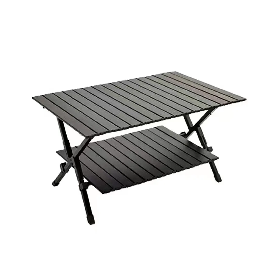 Outdoor camping folding table aluminum alloy white oak egg roll table portable self drive picnic