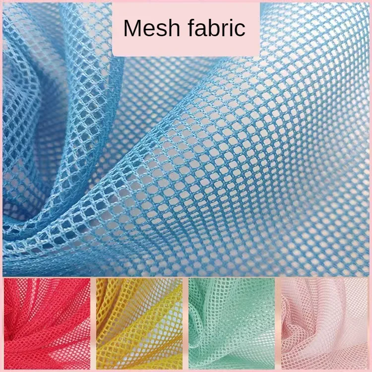 High Quality Diamond Pattern Mesh Fabric Black By Meter for Bags Fishing Net DIY Sewing Breathable Plain Textile Smooth Textured