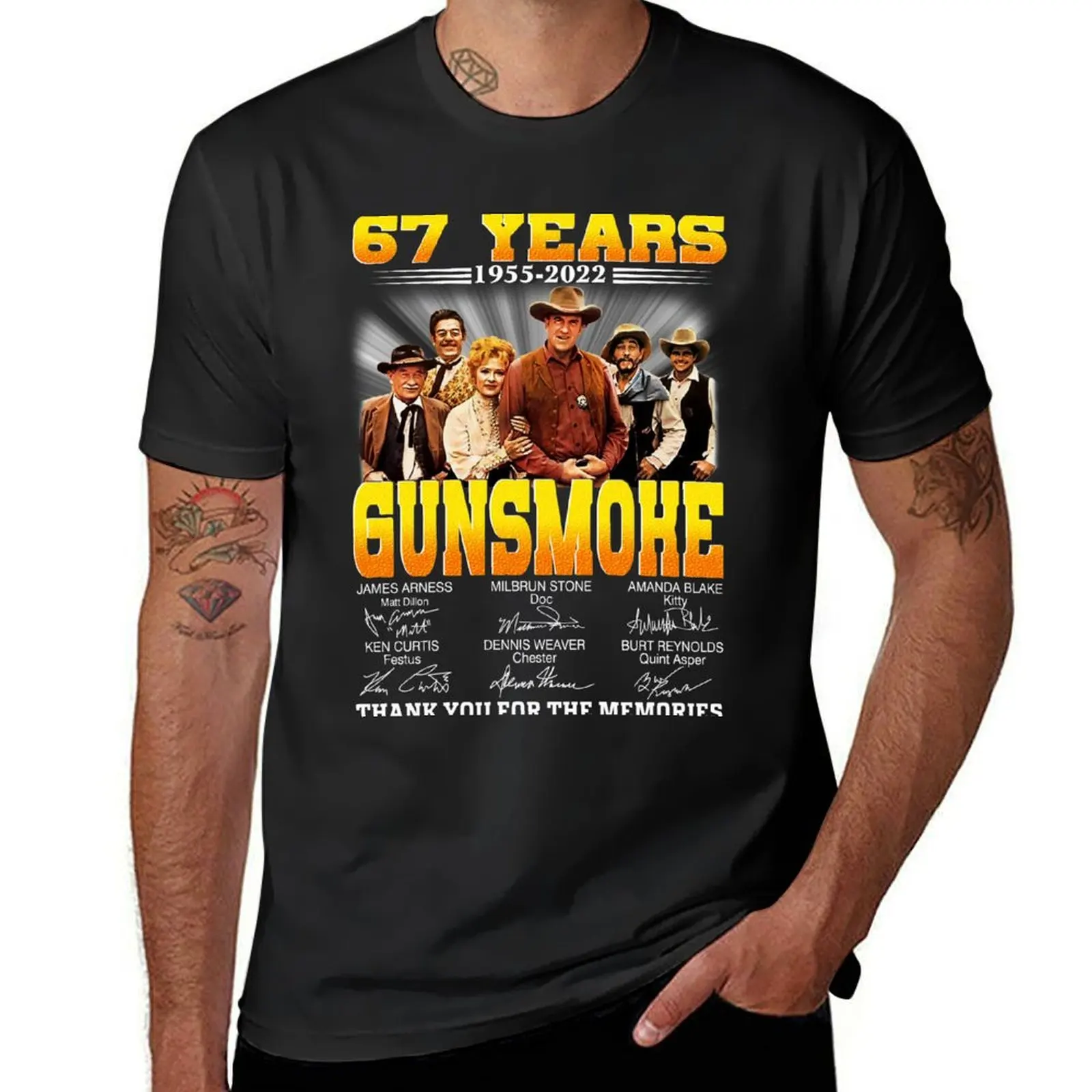 67 years Gunsmoke T-Shirt cute tops Blouse Men's cotton t-shirt