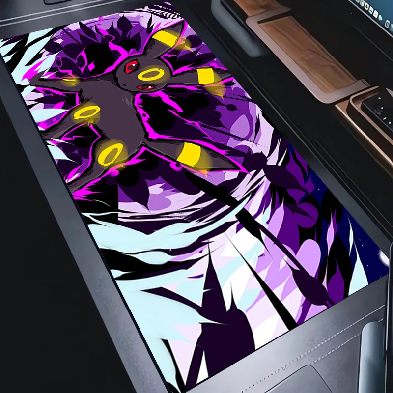 

Gaming Mouse Pad Design Non-slip Rubber Sewn Edge Desk Mat Kawaii E-eevee Keyboard Pad Gamer And Office Work P-pokemonS Mousepad