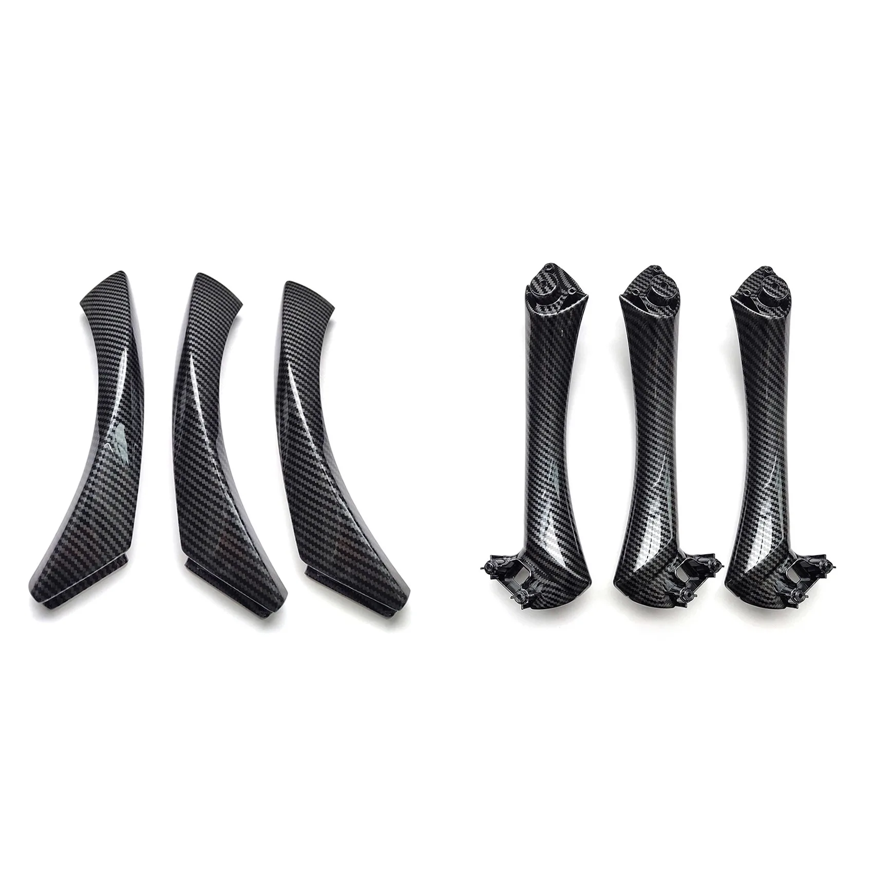 

LHD Carbon Fiber Interior Door Armrest Pull Handle Door Handle Covers for -BMW 3 Series E90 E91 2005-2012