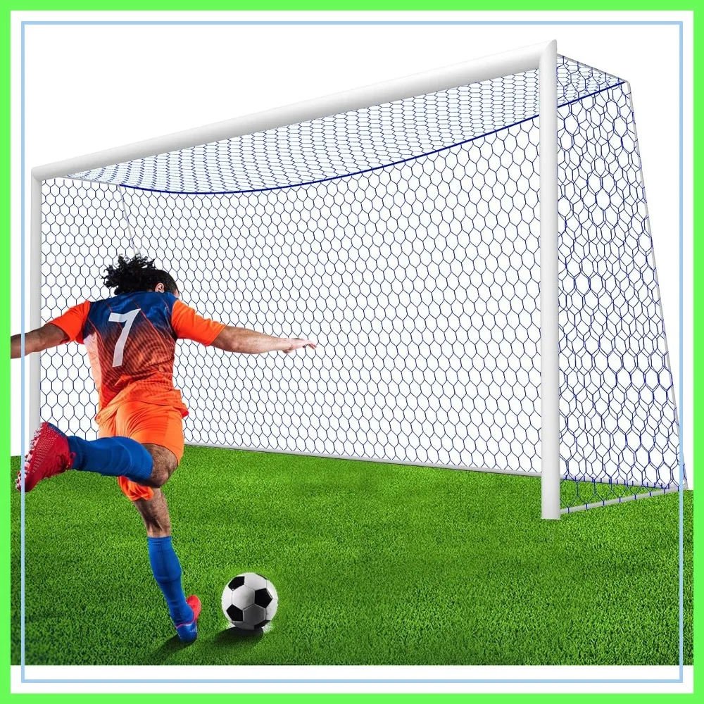 

Soccer Goal Net Replacement 24x8FT & 18.5x6.5FT, 4mm Nylon, 4" Hexagonal, Weather & Abrasion Resistant