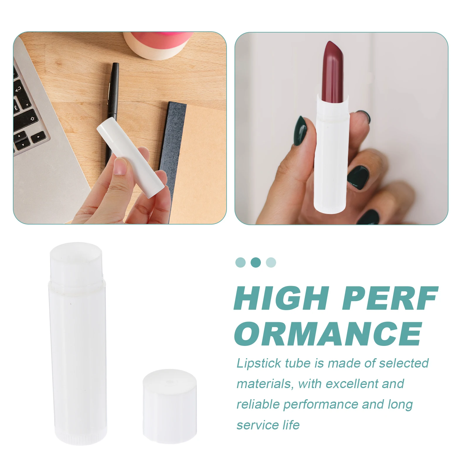 

50pcs Tubes Refillable Lip Balm Containers Portable Holder Lipstick Lip Balm Containers Container Storage