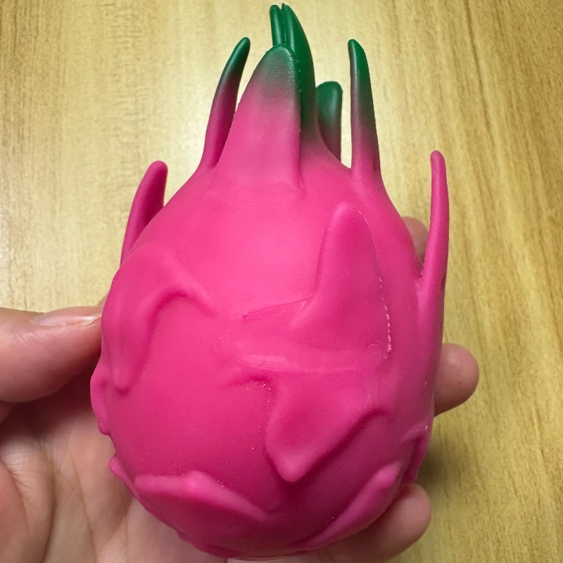 Handmade Crunchy Squishy Durian and Dragon Fruit Stress Ball Squeeze Toy, Squishy Fidget Ball, ASMR Sensory Stress Relief Toy - view 6