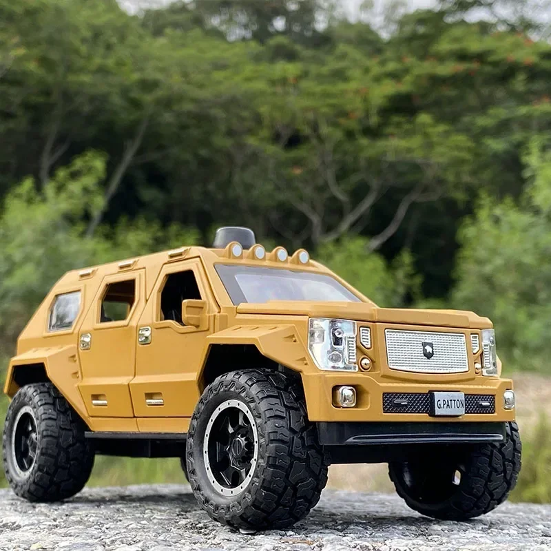 G. Patton GX modelo de carro blindado, modelo de carro de liga, simulação de dietas, veículos off-road, brinquedo metálico, carro à prova de balas