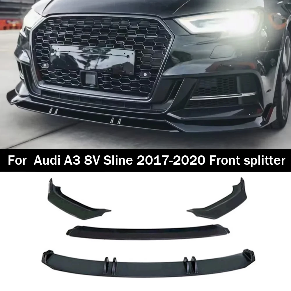 

Для Audi A3 S-Line S3 8V 2017-2020: сплиттер переднего бампера ABT, накладка-спойлер, защитная модификация