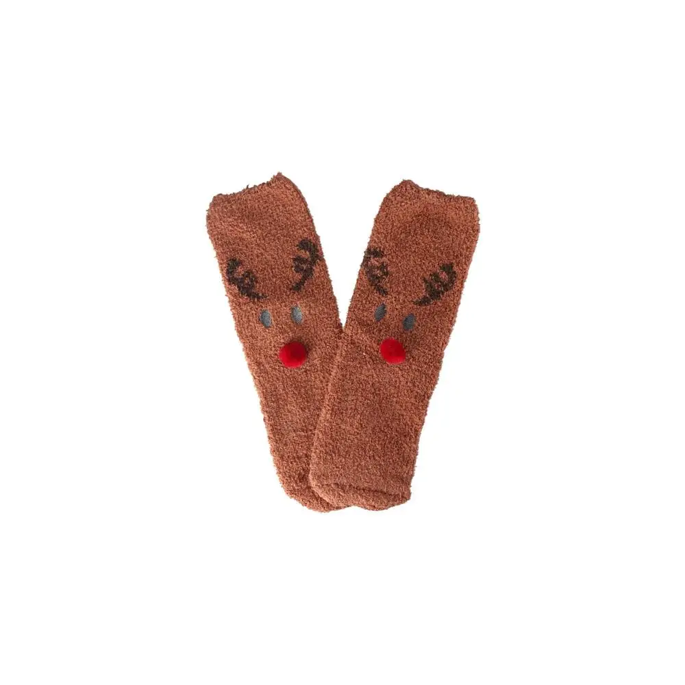 

Home Socks Snowman Winter Red Green Elk Floor Sleep Socks Coral Velvet Socks Christmas Socks Women Hosiery Middle Tube Socks