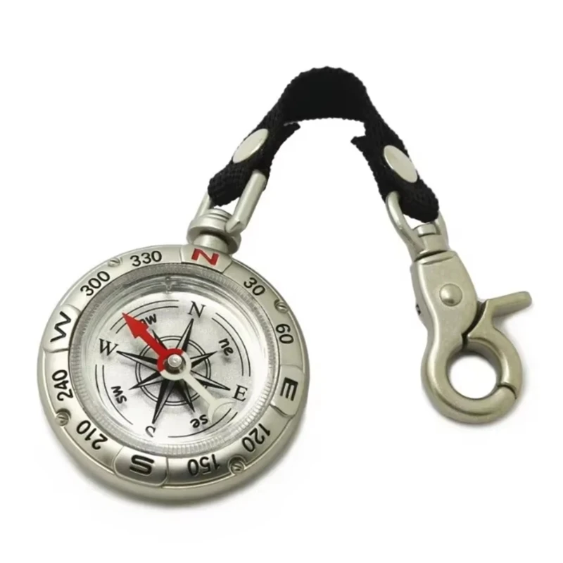 Camping Compasses Keychain Portable Zincs Alloy Pocket Compasses With Lanyard Keychain Navigation Tool Climbing Equipment