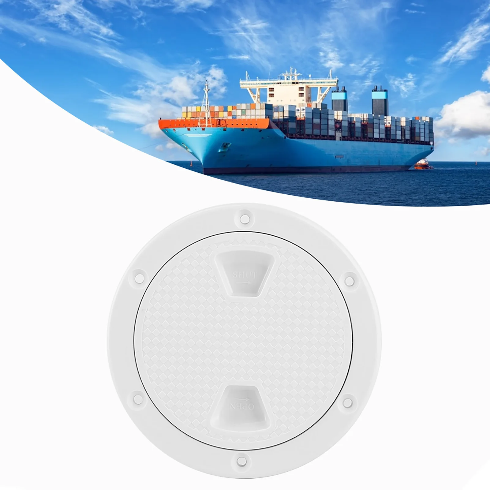 

4in ABS Deck Plate Round White Anti-UV Corrosion Resistant Screw Out Boat Inspection Hatch Cover Deck Plate Plastic Hatch Cover