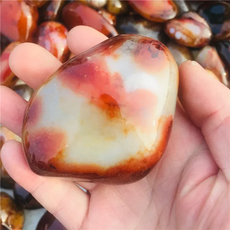 1000g Natural crystal Silk agate Play with the stone stone rolling palmetto stone treatment Randomly send