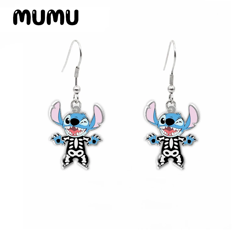 2024 New Stitch Halloween Dangle Earring Cute Acrylic Earrings Handmade Jewelry Epoxy Resin Fish Hook Earring