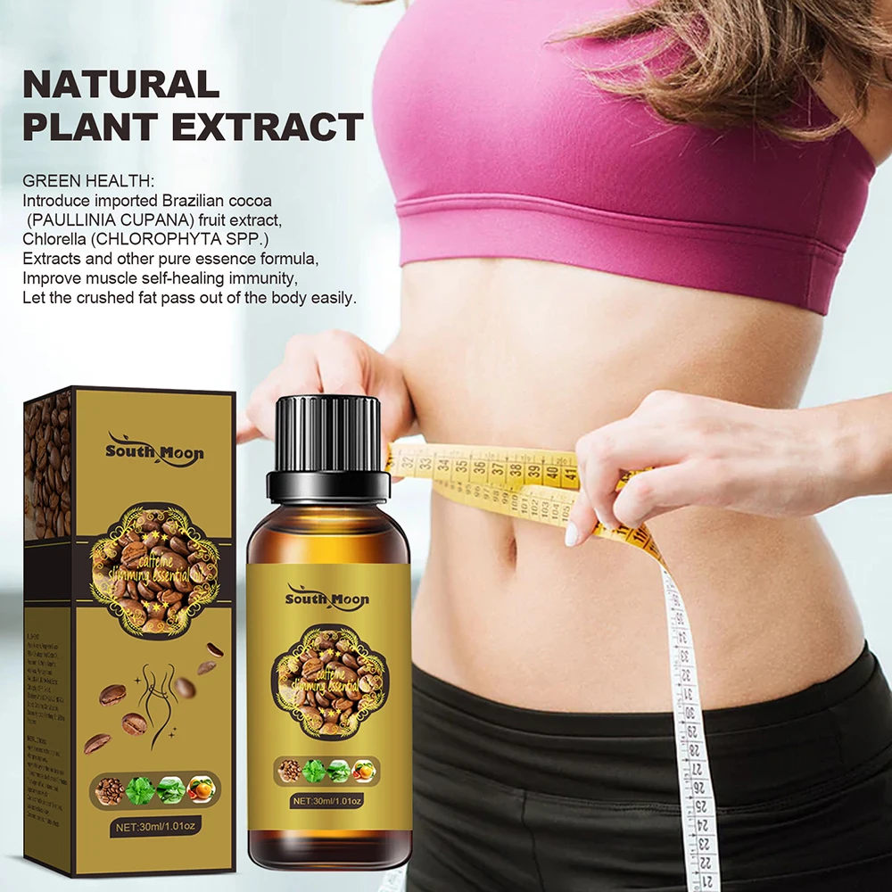 

30/10ml caffeine slimming essential oil women lose weight slim dow products fat burning cellulite abdominal burner body massage