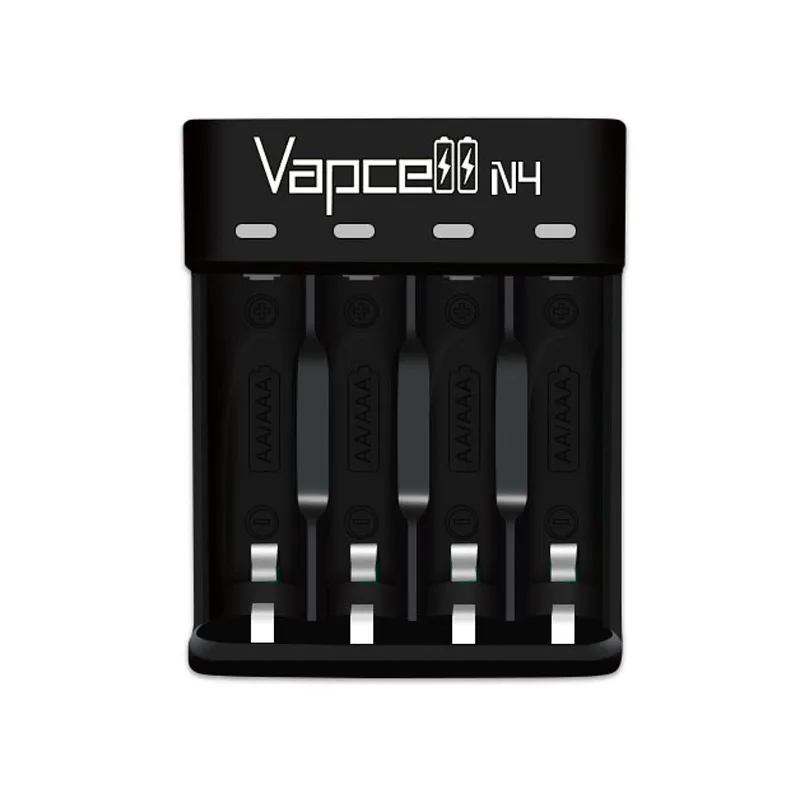 Original Vapcell N4 Charger 4 Slots USB Battery Charger DC 5V 2A For NI-MH NI-CD AA AAA 18650 20700 18350 21700 AA AAA Batteries