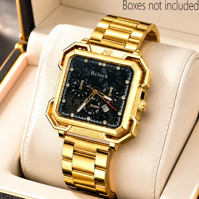 1Pc New Fashion Men's Casual Trendy Square Dial Quartz Watch with Stainless Steel Strap, Ideal Gift for Valentine's Day, Easter, Ramadan, Birthdays, Christmas, for Friends, Lovers, and Family