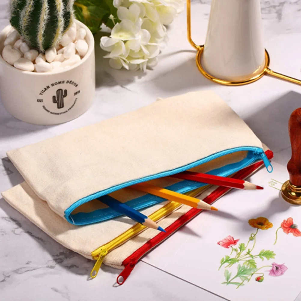 

Canvas Pencil Bag Bulk Zipper Pouches Pen Case Storage Bags toiletry bag durable canvas material travel organizer bag