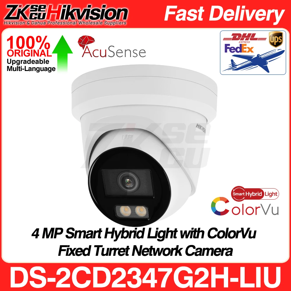 

Hikvision DS-2CD2347G2H-LIU 4MP Smart Hybrid Light ColorVu IP Camera Acusense Built-in MIC SD Slot IP67 POE CCTV Surveillance