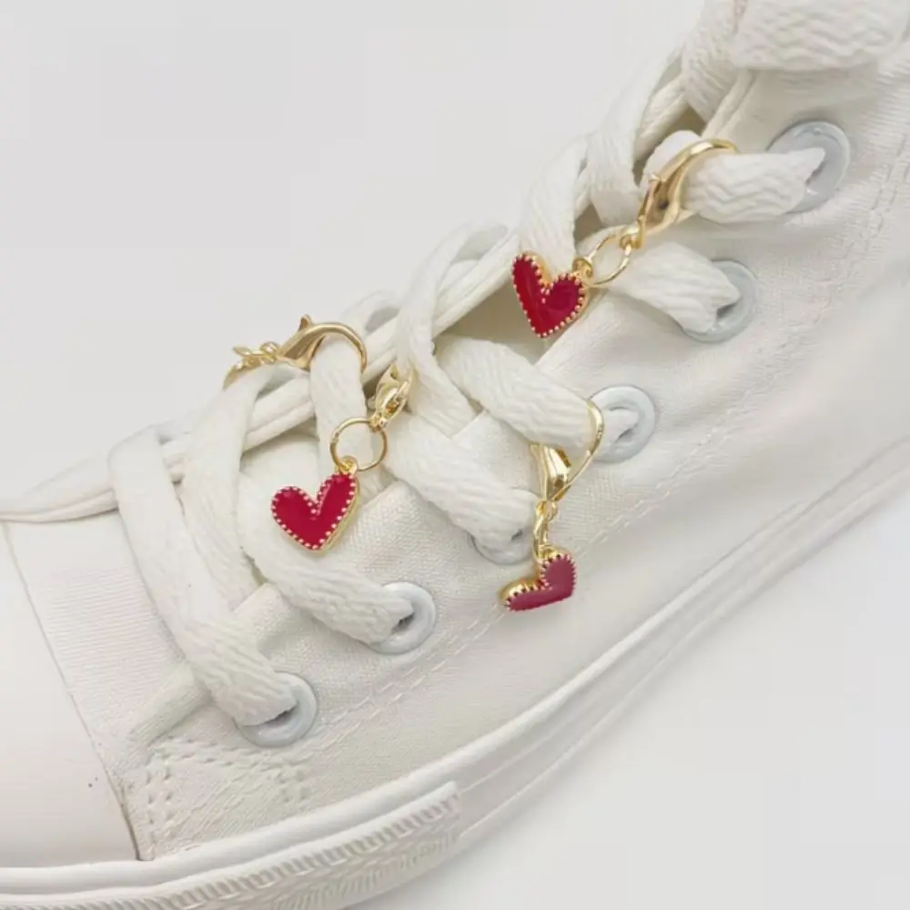 20pcs Creative Mini Love Pendants Elegant Colorful Shoe Accessories Pendant Waterproof Heart Beaded Bag Pendant Car Key
