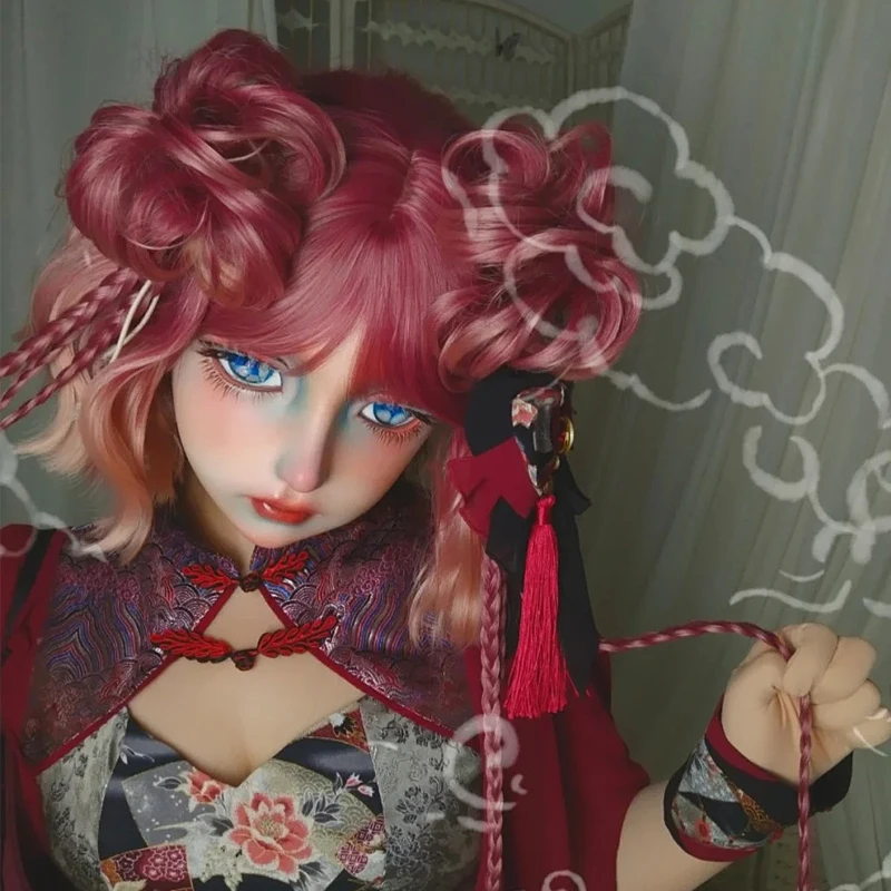 Maski BJD z żywicy, półgłowa/cała głowa, oczy Kigurumi, crossdress, cosplay, japońskie anime, unisex, maski, oczy i peruka