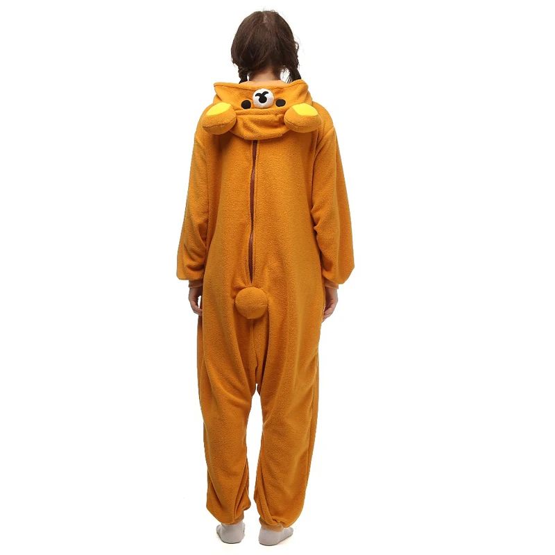 Adult Animal Kigurumi Soft Fleece Cosplay Onesie Pajamas Masquerade Cartoon Costume Halloween Party Jumpsuits Bear Suit