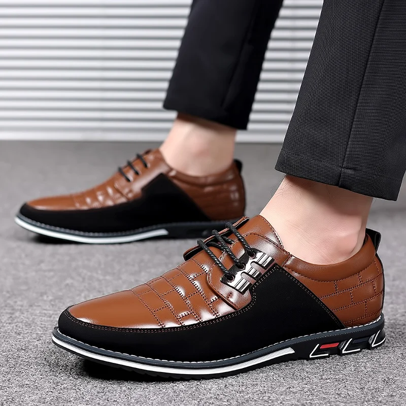 Men Shoes Comfortalbe All-match Wedding Oxfords Trending Leather Shoes For Men Business Casual Dress Shoe Lace Up Formal Party