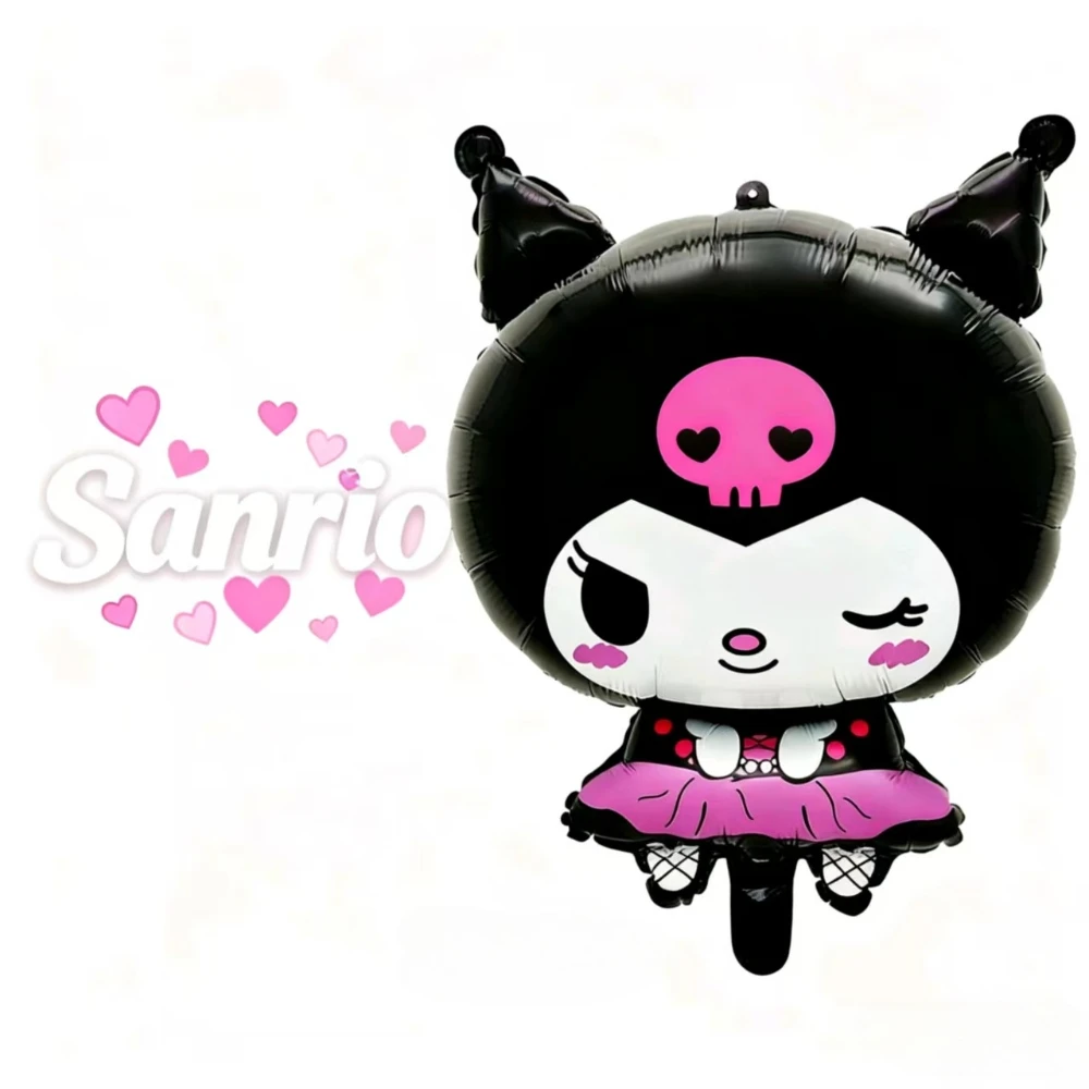 95 pçs sanrio kuromi brincadeira balão conjunto gótico kawaii design para festa de halloween mordaça presentes aniversário natal surpresa decorações