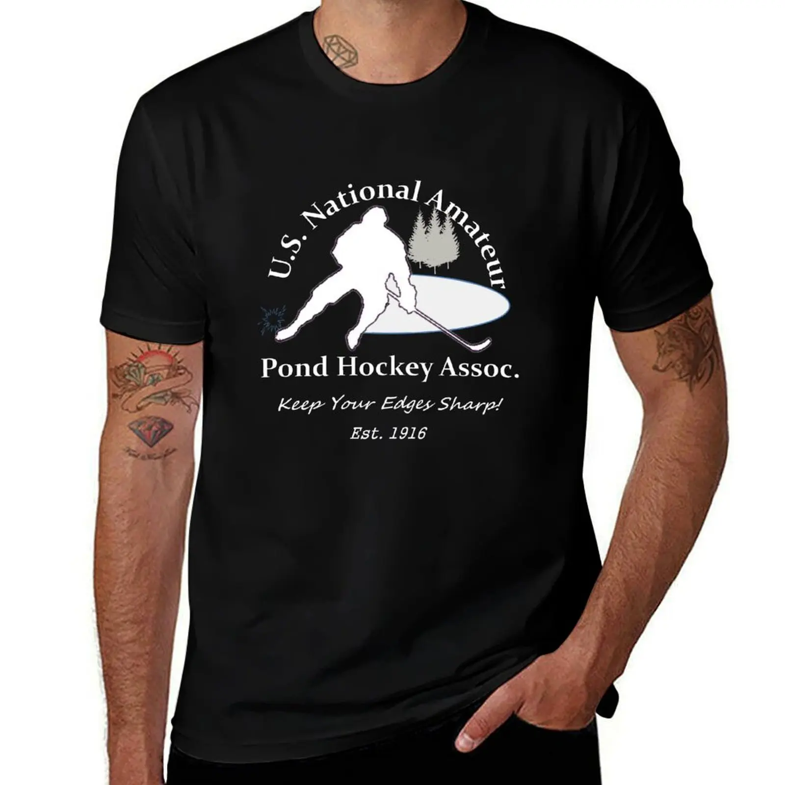 

U.S. National Pond Hockey Assoc. T-Shirt man tshirt t shirts for man cotton T-Shirt