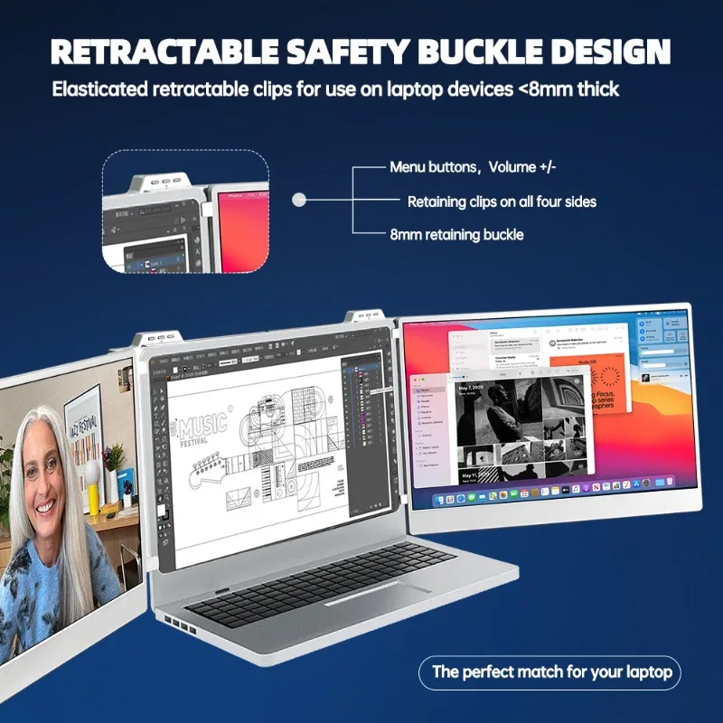 Dual-screen first-line notebook expansion external secondary screen office