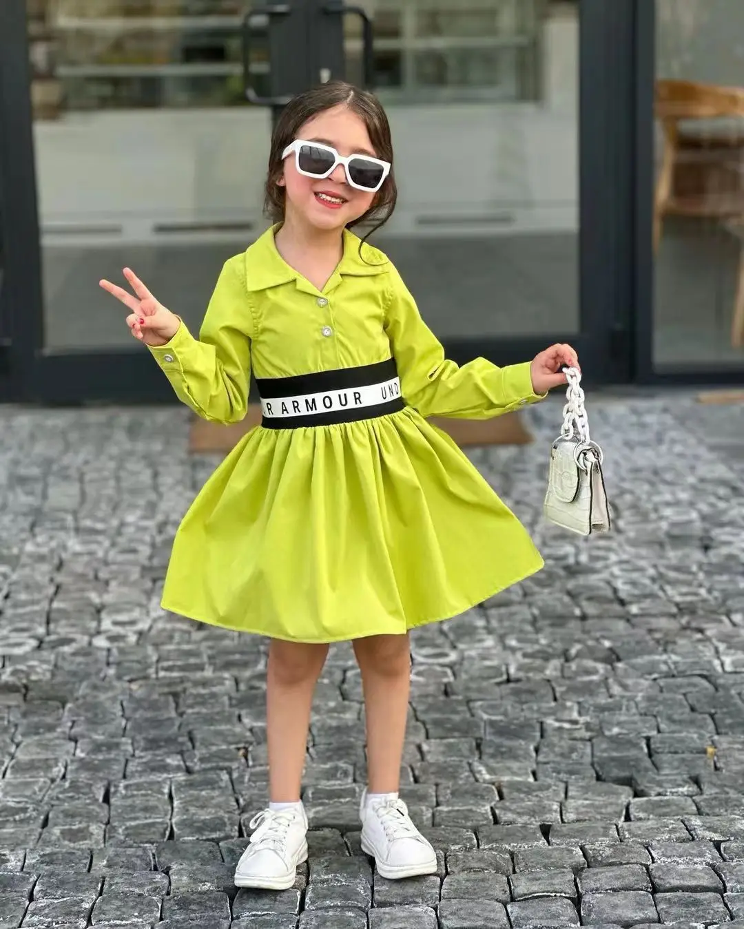 Toddler Baby Girls Casual Dresses Clothes Kids Long Sleeve Elegant Shirt Party Dress Children\'s Spring Autumn Dresses Clothing