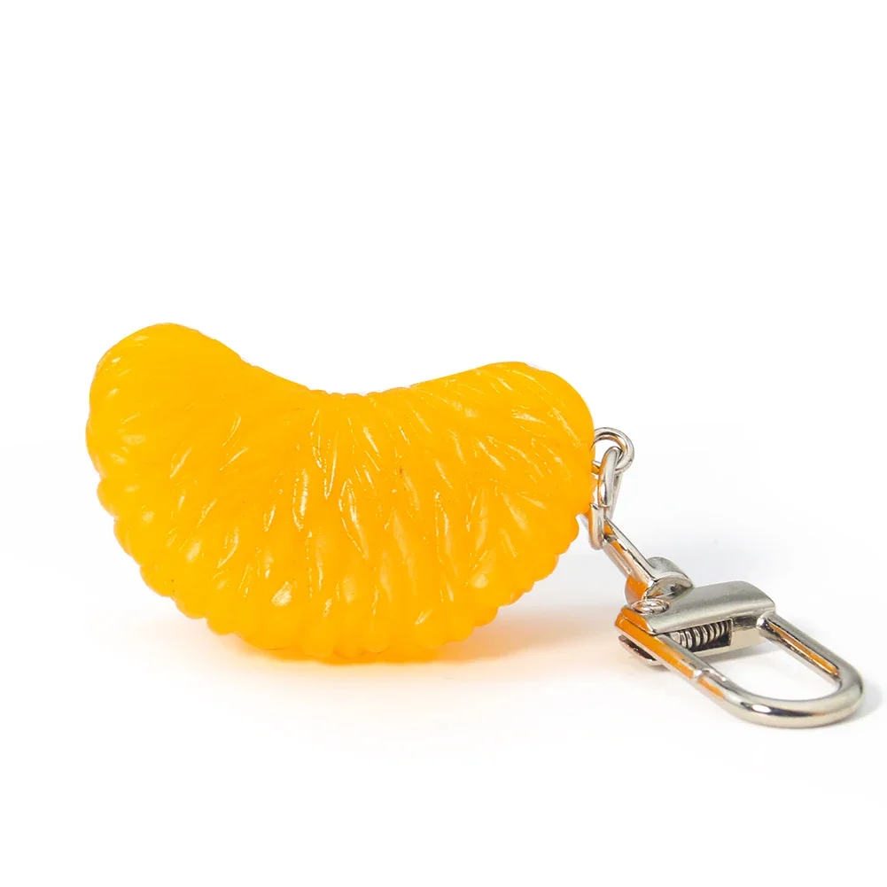 

Simulation Orange Petal Keychain Pvc Fruit Model Creative Schoolbag Alloy Pendant Girl Quirky Jewelry Decorative Figurines