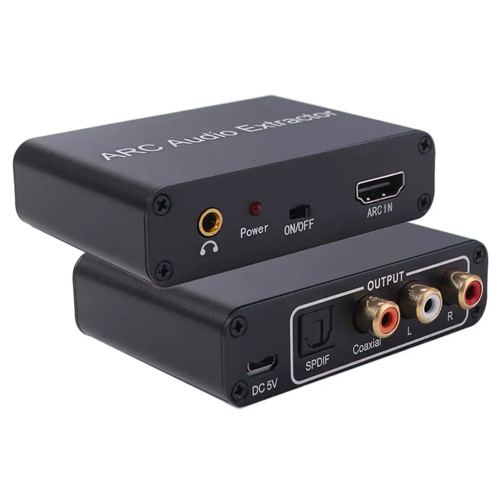 DAC SPDIF Коаксиальный RCA ARC Аудиоадаптер 192KHz L/R Коаксиальный SPDIF разъем ARC Аудиоадаптер Экстрактор 3.5мм Джек Выходной Сплиттер