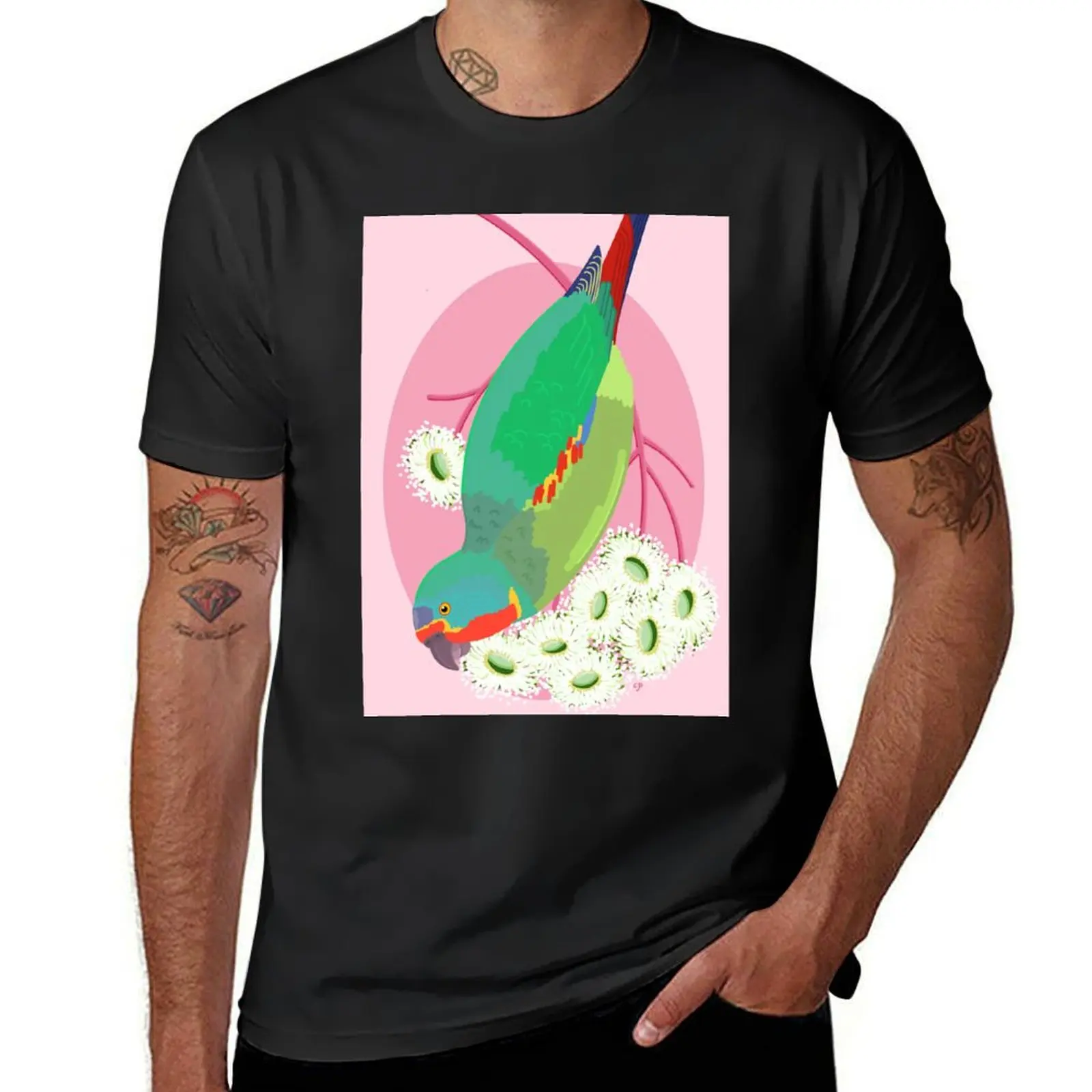 P is for possibly the fastest parrot T-Shirt oversized anime clothes plus size tops t shirts for men graphic